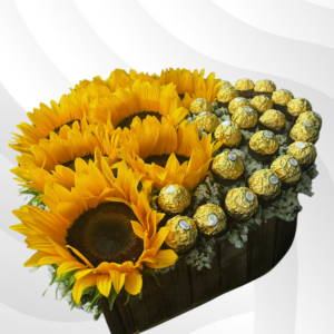 Moni - Corazón con girasoles y ferrero